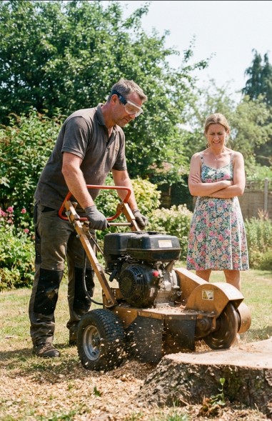 Baumstumpf entfernen mit einer Fräse